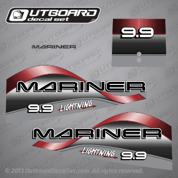 mariner 1997 1998 9.9 hp 10 hp LIGHTNING 808525A97 decal set 9420A10 BLACK, 9420A12 SILVER, 9420A11 GRAPHITE GRAY