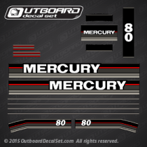 1989 MERCURY 80 hp decal set (Outboards)