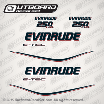 2009 2010 2011 Evinrude 250 H.O. decal set white engines, 0215633, 0215634, 0215667, 0215897, 0215894, 0215895, 0285964