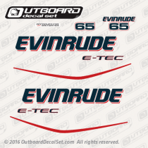 2008 Evinrude 65 hp E-TEC decal set White cover. 0215545, 0215816, 0215817, 0215559, 0215560, 0215791, 0215896 