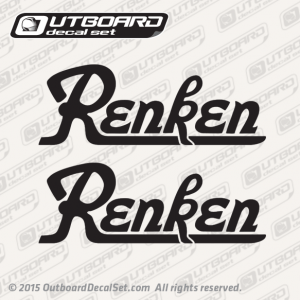 Renken Boat Decal Set Black 22" X 8" Inches