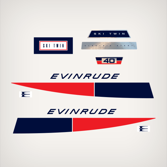 1971 Evinrude 40 hp Ski-Twin decal set 0279357, 0279321