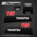 2002 and earlier Tohatsu 115 hp Decal set