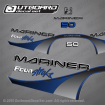 1999 2000 Mariner 50 hp Four Stroke Decal set Blue