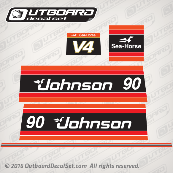 1981 Johnson outboard 90 hp decal set 0391207