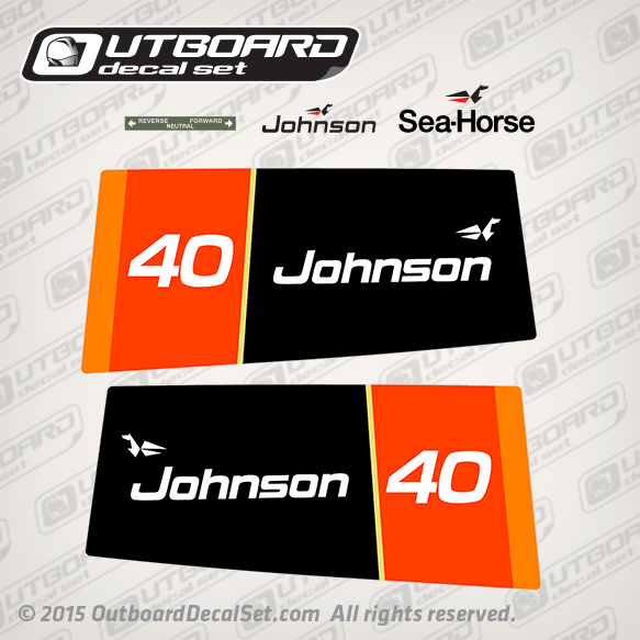 1976 Johnson 40 hp decal set 0387487 0387208 0387174