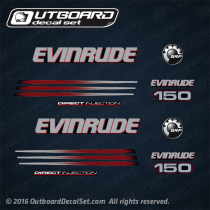 2006 Evinrude 150 hp Direct Injection decal set Blue models. 0352504, 0215270, 0215268, 0215269, 0215555, 0215227, 0215243