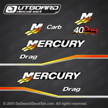 1999-2004 Mercury Racing 40 hp Drag decal set