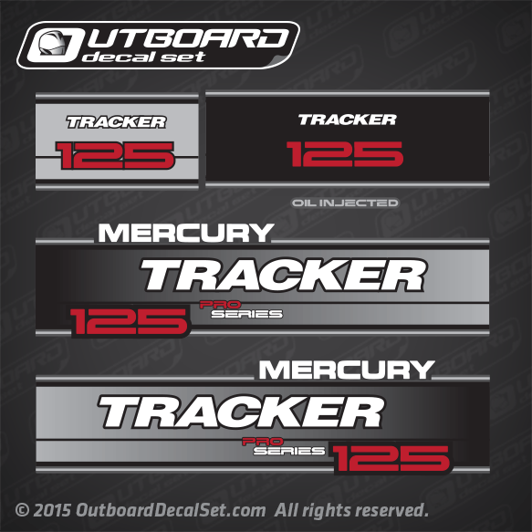 1994 1995 Mercury Tracker 125 hp Pro Series Decal set 808623A94, 808623A96