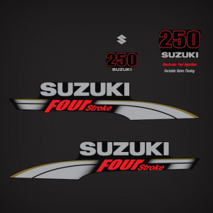 2004-2011 Suzuki 250 Hp FourStroke EFI Decal Set 61443-93J03, 61453-93J03, 61422-93J43, 61435-93J23, 61435-93J23