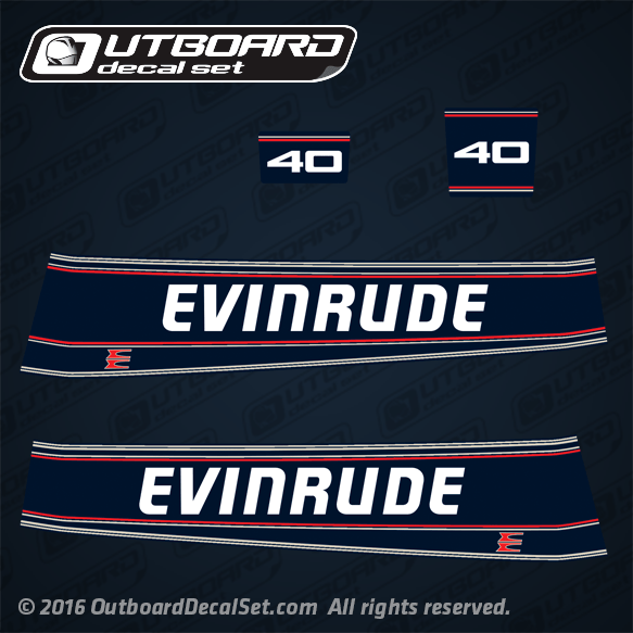 1992 1993 1994 Evinrude 40 hp decal set 0284335, 0284245, 0211850, 0336667, 0211849, 0335755