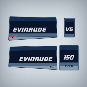 1985 Evinrude 150 hp VRO v6 decal set 0282446 0210104, 0210107, 0210111