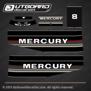 1986 MERCURY 8 hp Outboard decal set 12836A89