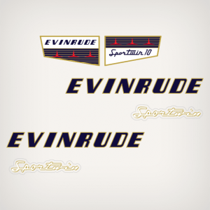 1956 Evinrude 10 hp Sportwin decal set 10012, 10013, 277489, 277488