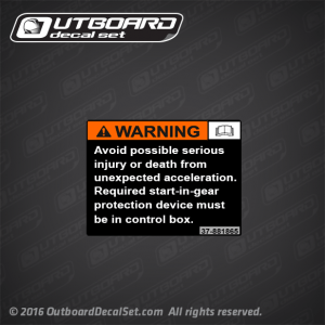 1999-2009 Mercury Racing Caution-Start in Gear Warning decal 881865
