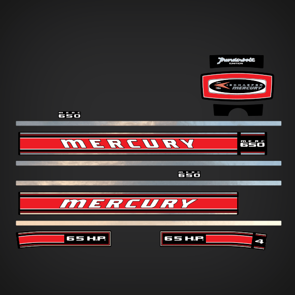 1969 Mercury 650 - 65 hp decal set