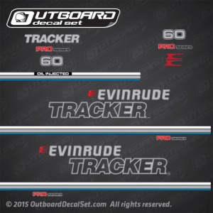 1981 Evinrude tracker 60 hp Oil Injected decal set Pro Series Blue