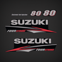 2009-2011 Suzuki 80 Hp Fourstroke Electronic Fuel Injection Decal Set 61443-87L11, 61453-87L11, 61422-87L30, 61435-87L30, 61446-87L10, 68111-18G20