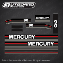 1989-1990 MERCURY 90 hp Outboard decal set