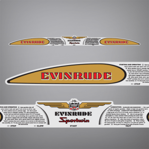 1940 Evinrude Sportwin 5.4 hp decal set