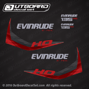 2014 Evinrude 135 H.O. E-TEC decal set Graphite Models