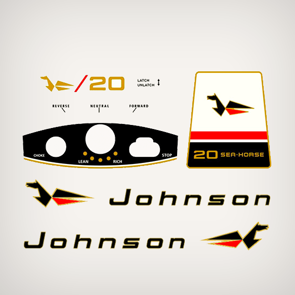 1966 Johnson 20 hp decal set 0380675