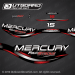 1998-1999 Mercury 15 hp Four Stroke Bigfoot decal set 802741A98, 854654A3, 854654A4, 825553A4, 825553A5, 852413T3, 852413T4