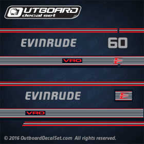 1989-1991 Evinrude 60 hp VRO decal set