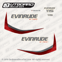 2015 Evinrude 115 hp decal set E-TEC White Models. 0216443, 0216423, 0216424, 0216425, 0216427, 0215896
