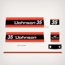 1981 Johnson 35 hp decal set 0392562, 0392087, 0392088