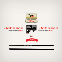 1959 Johnson 5.5 hp decal set  CD-16 and CDL-16 close-up
