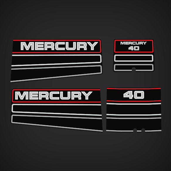 1994-1995 Mercury 40 hp Decal Set 814323A94 