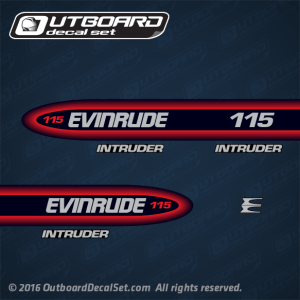 1998 Evinrude 115 hp Intruder decal set 0285062, 0285009
