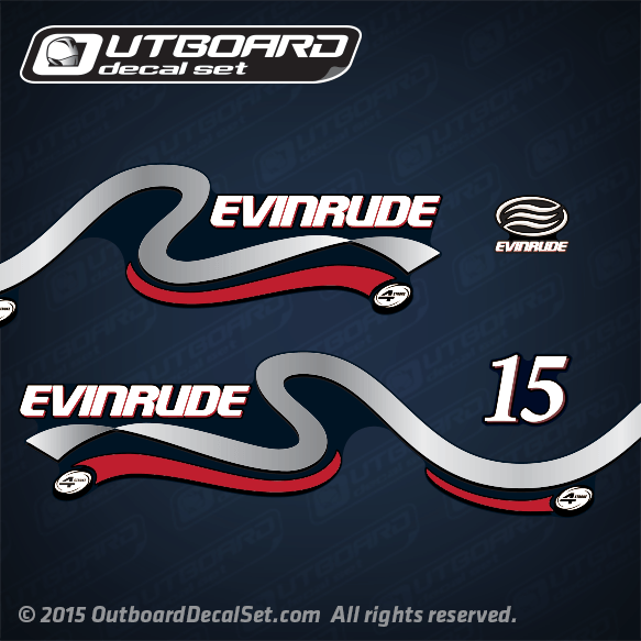 1999 2000 Evinrude 15 hp 4 Stroke (Four Stroke) White Version decal set 0285248, 0285260