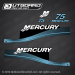 1999-2004 Mercury 75 hp Custom Sky Blue decal set 808549A00 828353T7