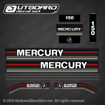 1991-1993 Mercury 150 hp Black Max oil injected decal set 813220A89, 9742A88