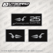 1972 Johnson 25 hp decal set 0317101 0317102 0317103