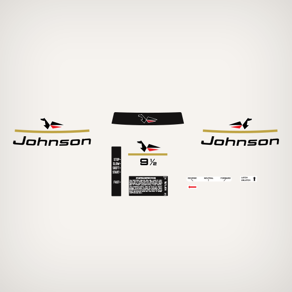 1967 Johnson 9.5 hp Decal Set 