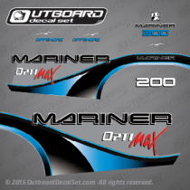 1999 2000 Mariner offshore optimax 200 hp decal set (Outboards)