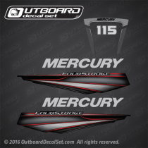 2014, 2015, 2016, 2017  Mercury 115 hp Fourstroke decal set 8M0088056, 8M0080237
