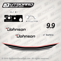 1985 Johnson 9.9 hp decal set 0393739, 0393818, 0395305, 0394505, 0394506, 0391842