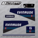 1987 1988 Evinrude 6 hp decal set 0283330, 0283331, 0283343, 0283344