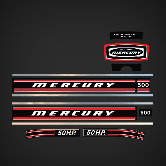 1971 Mercury 500 - 50 hp decal set