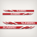 Sunbird Boats decal set red and silver