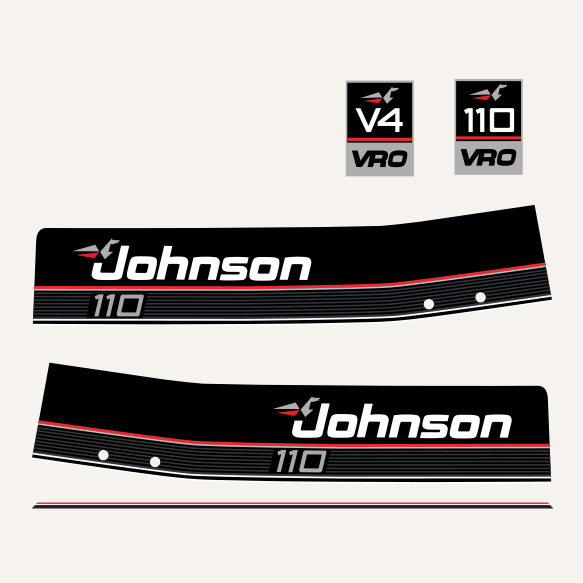 Johnson 110hp 1989 to 1990 Style Replacement Decals/Stickers