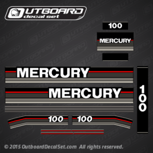 1989 1990 Mercury 100 hp decal set (Outboards)