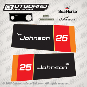 1976 Johnson 25 hp decal set 0387476 0386927