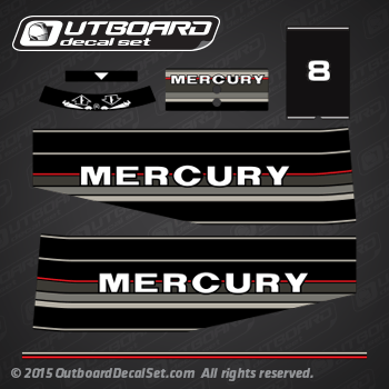 1986 MERCURY 8 hp Outboard decal set 12836A89