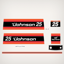 1981 Johnson 25 hp decal set 0391183, 0391544, 0390668, 0392047
