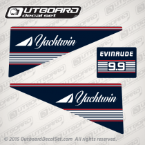 1991 Evinrude 9.9 hp Yachtwin decal set 0283751, 0283752, 0283753, 0284089, 0283541, 0283543, 0284057, 0283906
